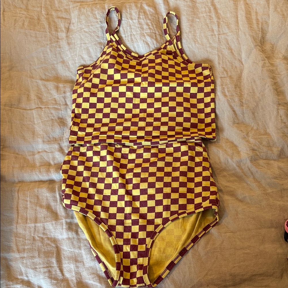 ARQ Mustard and Burgundy Checkered Apparel L